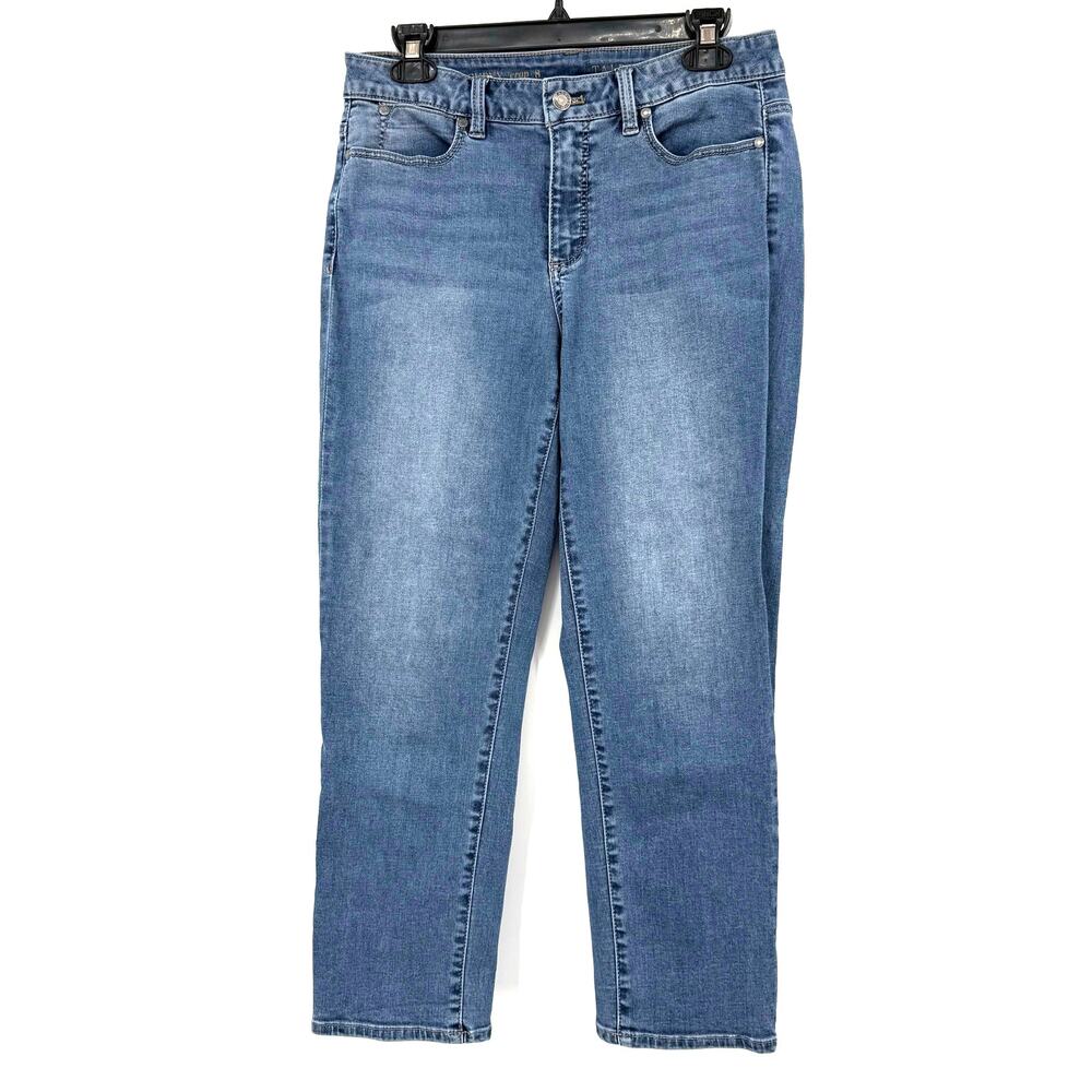 Talbots Curvy Crop Size 8‎ Blue Jean Denim Pants Lighter Wash Straight Leg